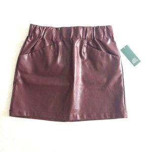 NWT Burgundy "Leather" Skirt